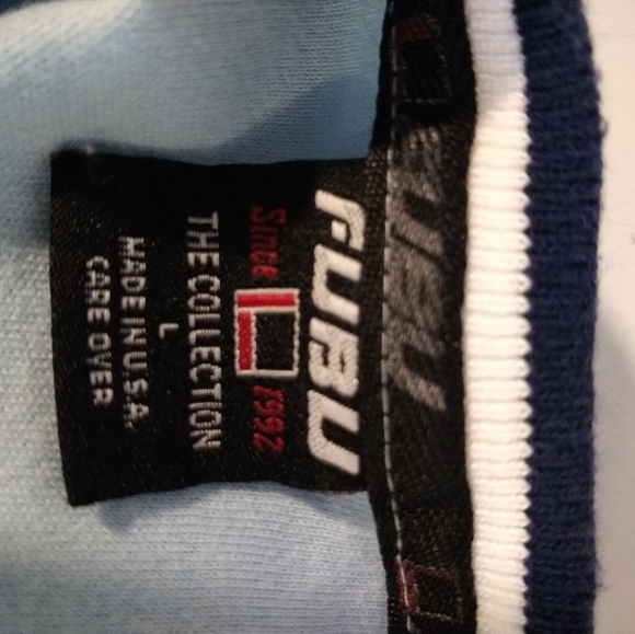 Vintage Fubu  Spell out cropped tee blue Made USA - Picture 7 of 7